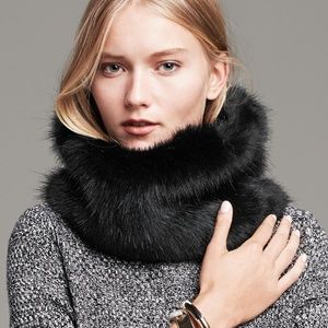 Black Faux Fur Scarf
